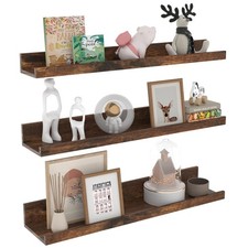 60cm Étagère Murale Lot de 3, Etagere Murale Flottante en Bois Rustique pour ...