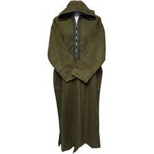 Homme Laine Cachemire Épais Vert Olive Long Manche Marocain Thobe Juba Djellaba