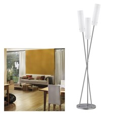 Paulmann Living Livo Lampadaire Variateur max.3x40W E27 Fer Brossé / Blanc 230V