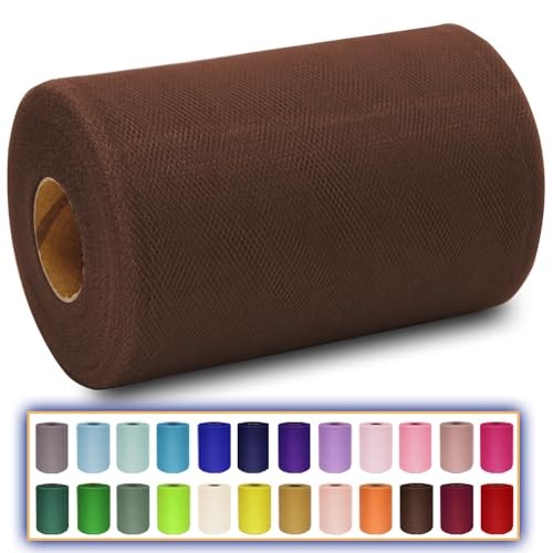 Brown tulle fabric roll x - fabric,