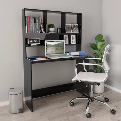 Bureau avec etagères - avec, gris