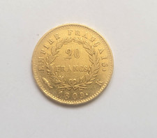 Très rare et très belle pièce de 20 francs or 1809 K Napoleon I qualité
