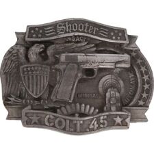 New Colt 45 ACP Automatic Military Caliber Pistol 1911 Gun NOS Vtg Belt Buckle