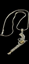 925 Sterling Silver Peacemaker Colt Revolver Pendant 9grams