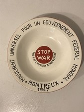 RARE NIMY MANUFACTURE IMPERIALE BELGIUM BOWL 1947 MONTREUX STOP WAR