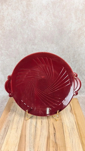 Plat céramique rouge art - plat,