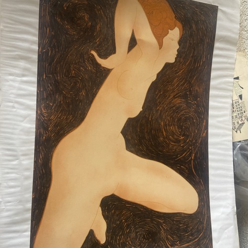 Lithographie artistique de - nu,