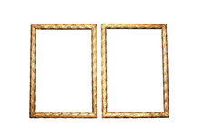 Paire de cadres anciens dorés XIXe. Ext 26.58 x 19. Feuillure : 14.2 x 16.6