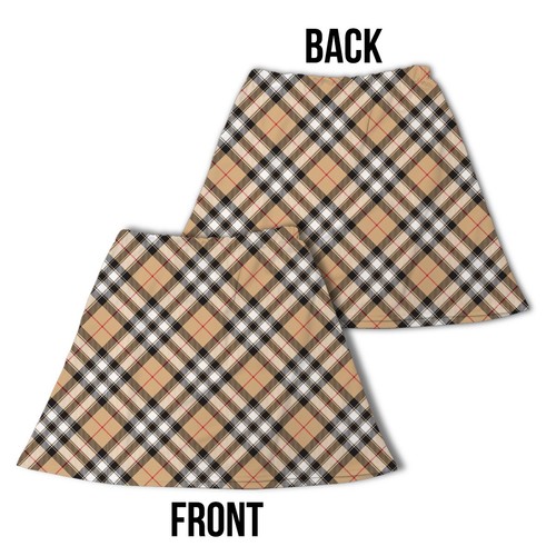 Jupe écossaise tartan beige - jupe,