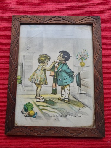 Grande gravure ancienne - grande,