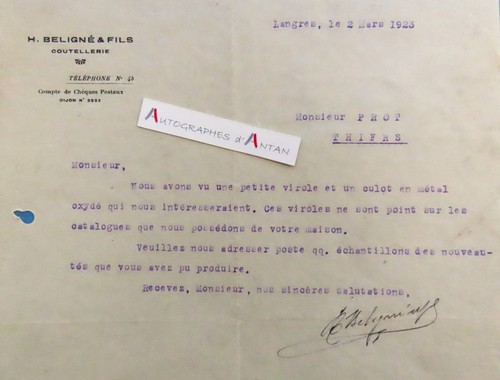 Langres 1923 beligne - ●, h.