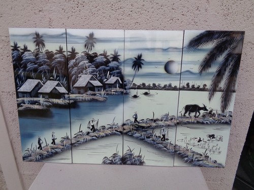 Triptyque vietnam panneaux - triptyque,