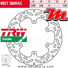 Disque frein arrière trw - de,
