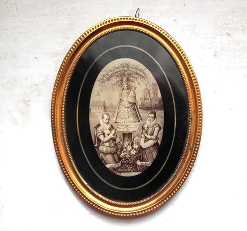 Miniature peinte sous verre - ,