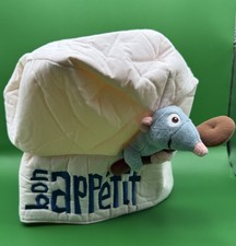 Disneyland Paris RATATOUILLE Chef’s Hat w/REMY Plush Attached “Bon Appetit”