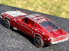 Vintage Hot Wheels Redline Custom Mustang Red/Red Painted Tail 1967 1/64 Diecast