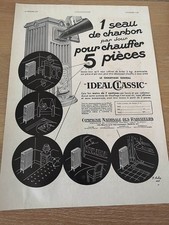 Publicité 1933 chauffage central au charbon Ideal Classic Radiateurs - 3190