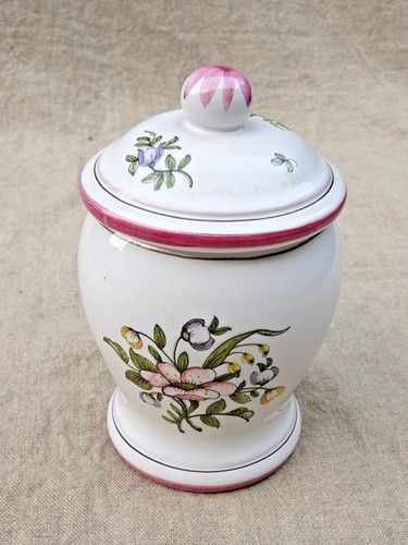 Pot couvert faïence décor - couvert, en