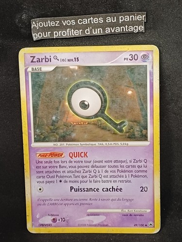 Carte pokémon zarbi 100 - carte,
