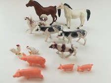 Lot of 12 Antique Farm Animals Dog Horse Chicken Pig Toy Figure
