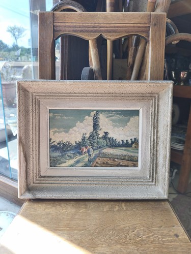 Huile sur toile scène - , de