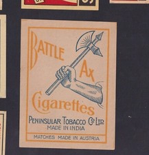 Old Matching Bundle Tag Austria BN183202 Battle Ax Cigarette