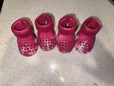 Crocs Limited Edition Bark Box Pet Dog 4 Pc Boots Dragon Fruit Pink Size Large