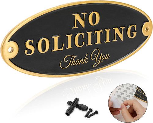 Brass soliciting sign for - brass,