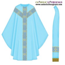 Nouvel ensemble gothique chasuble et étole BLEU MARIAN, vêtement gothique,...