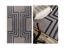 Tapis gris | laine, soie