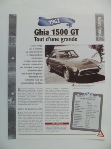 Carte fiche auto - 1500, gt