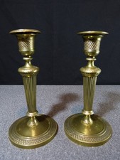 Pair of Antique 19th Century 19th Century Bronze Brass Louis XVI Style Torch Candle Holders