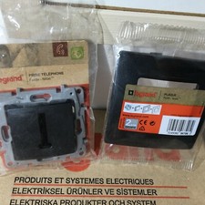 LEGRAND Niloé - Prise téléphone en T fonte (noir) COMPLET - 0 96652 + 0 96706