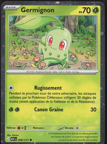 Carte pokémon germignon - pokémon,