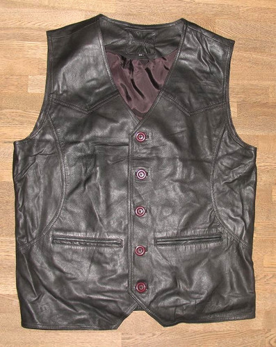 Ross cole gilet cuir noir - ross,