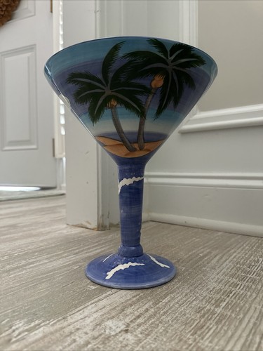 Ceramic martini shaped vase - ceramic,