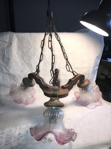 Lustre bois avec - lustre, 3