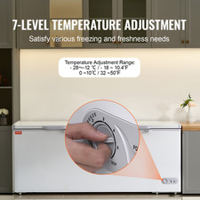 VEVOR Congélateur Coffre 561 L Grand Surgélateur Avec 4 Paniers Amovibles Maison