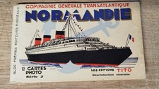 NORMANDY LINER - NOTEBOOK of 12 old postcards #1