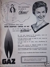 PRESS ADVERTISEMENT 1955 OUR GAS CENTRAL HEATING - ADVERTISING