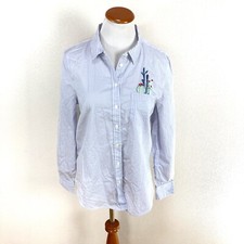 Equipment Leema Blue Striped Button Down Shirt Cactus Top Women’s Sz Medium