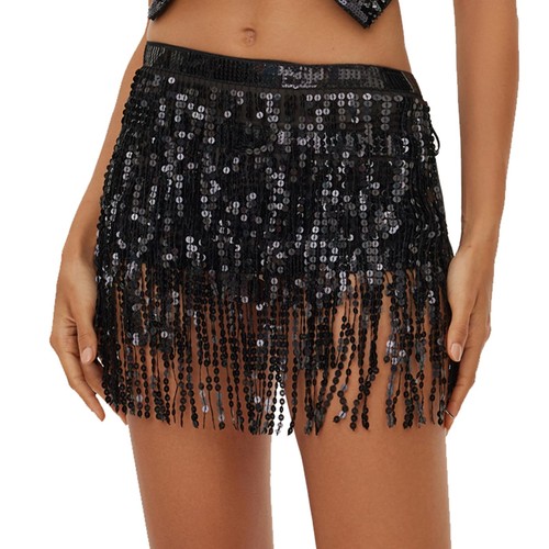 Jupe paillette filles noir - paillette,