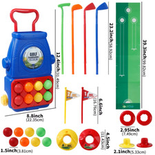 Jouet De Chariot De Golf Pour Enfants Amélioré Avec Clubs De Golf, Balles Et Tap