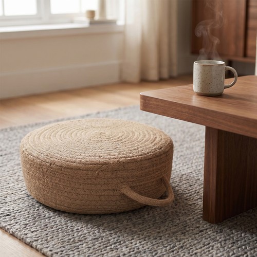 Coussin tatami rond tissé - coussin,