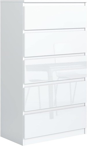 Commode blanche brillante avec - blanche,