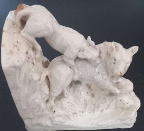 Chien mordant céramique - mordant,