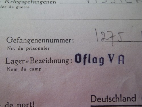 Lettre prisonnier oflag - oflag, va