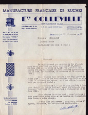 CHATEAUROUX (36) HIVES, BEESWAX / BEEKEEPING "Ets COLLEVILLE" in 1957