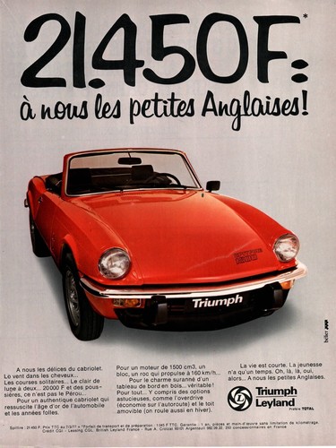 Publicite voiture triumph - publicite, ad