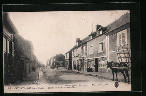 Cpa crévecoeur auge route - cpa,